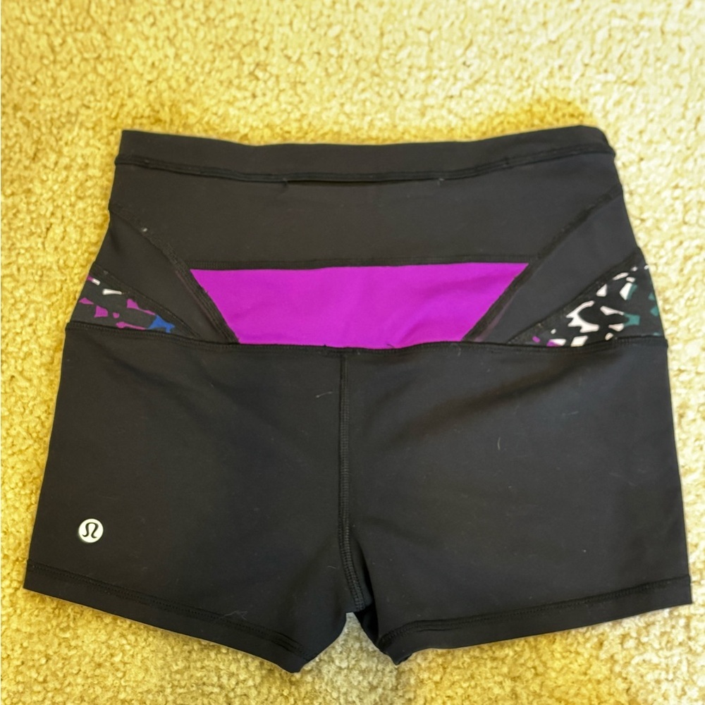 lululemon athletica reversible Black and Purple Women's Biker Shorts Size 6